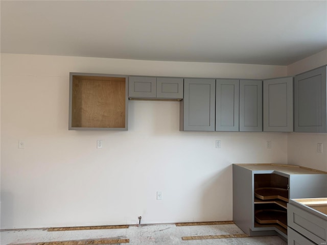 kitchen featuring gray cabinets