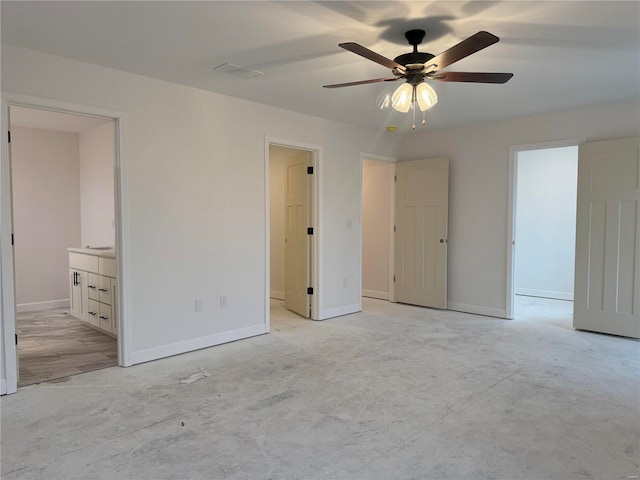 unfurnished bedroom featuring connected bathroom