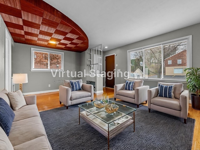 living room featuring hardwood / wood-style floors