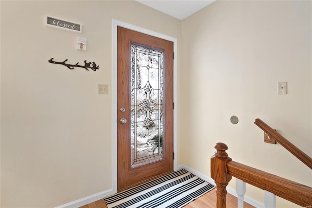 foyer with light hardwood / wood-style flooring