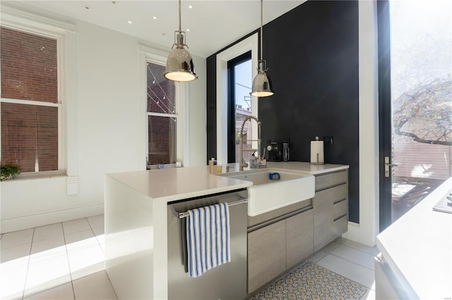 bathroom featuring tile patterned flooring and sink