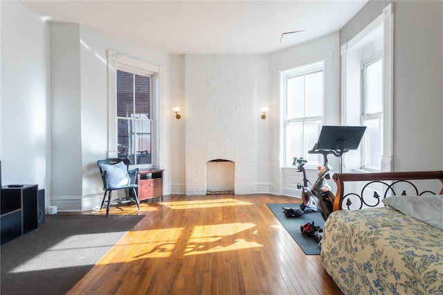 bedroom featuring light wood-type flooring