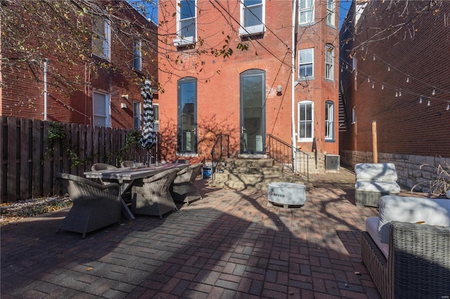 view of patio / terrace featuring central AC