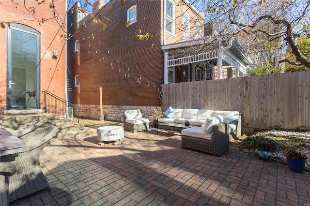 view of patio / terrace featuring an outdoor living space