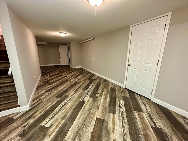 interior space featuring dark wood-type flooring