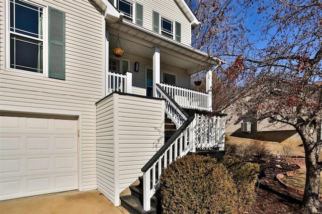 entrance to property with a garage