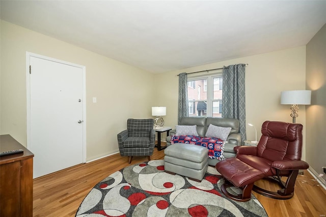 living room with light wood-type flooring