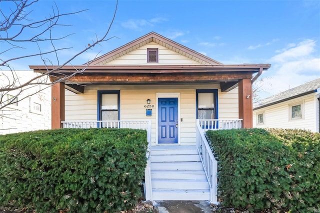 bungalow-style house with a porch