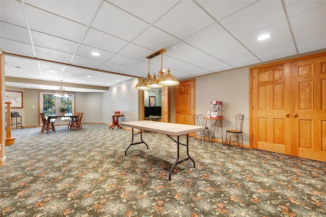 playroom featuring carpet flooring