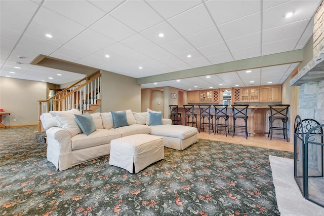 view of carpeted living room