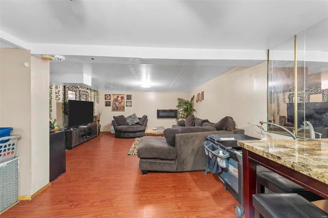 living room featuring wood-type flooring