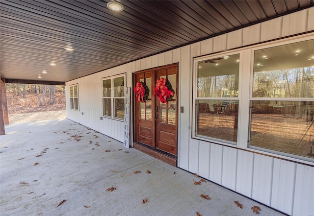 doorway to property with french doors