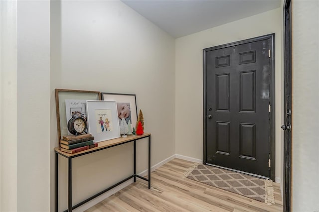 entrance foyer with light hardwood / wood-style floors