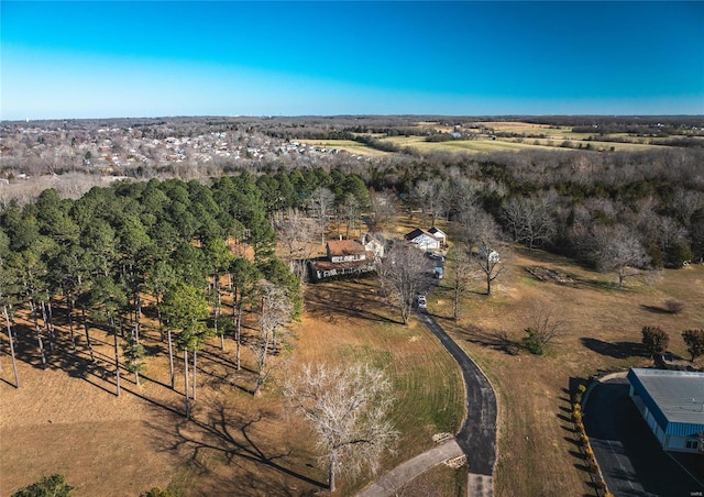 drone / aerial view with a rural view