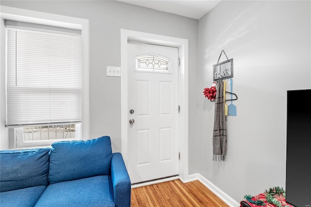 entrance foyer with hardwood / wood-style floors