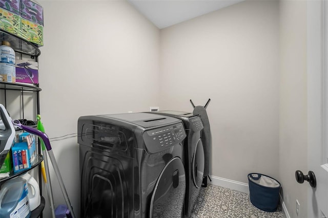 laundry room featuring washer and dryer