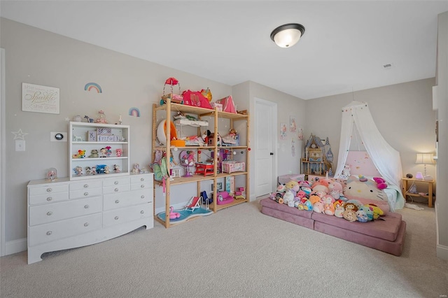 game room featuring carpet flooring