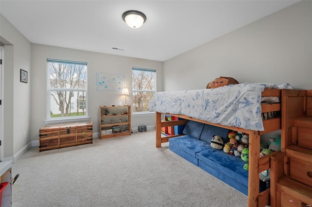 bedroom with carpet