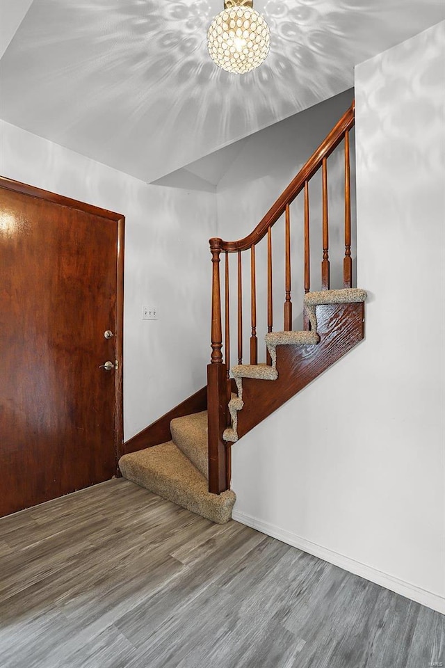 foyer entrance featuring hardwood / wood-style flooring