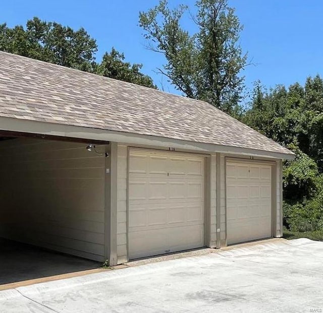 view of garage