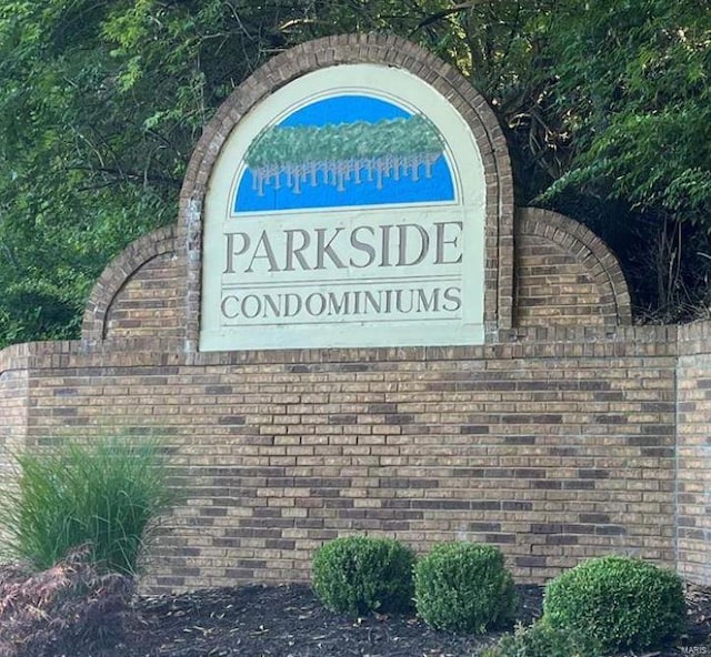 view of community sign