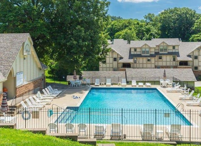 view of pool featuring a patio area