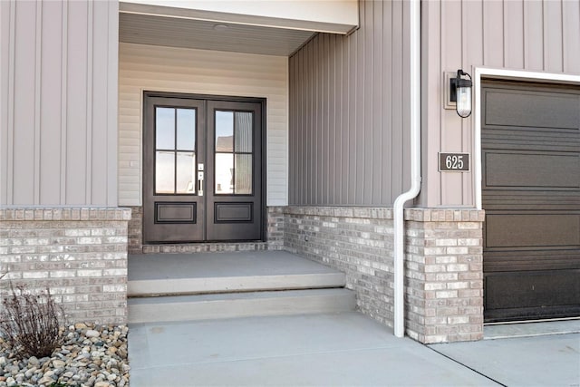 doorway to property with french doors