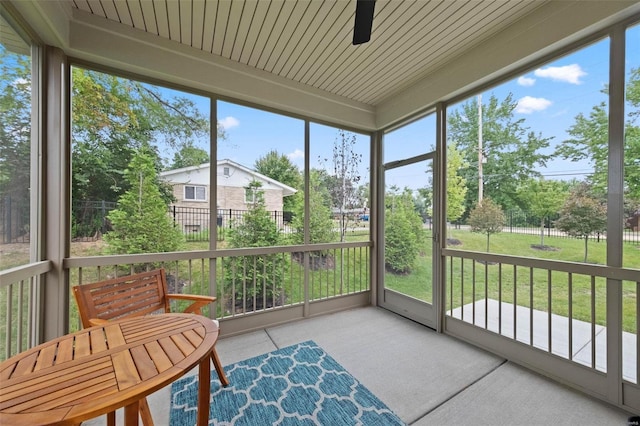 sunroom with a healthy amount of sunlight