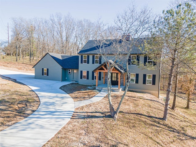 view of front of property featuring a porch