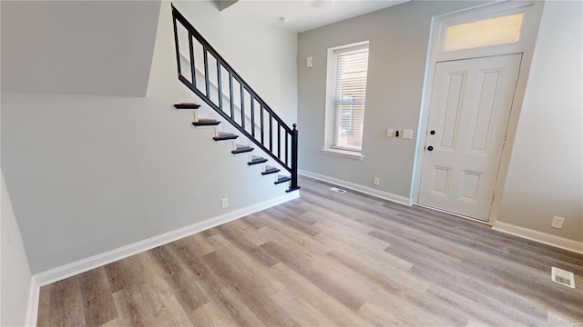 entryway featuring light hardwood / wood-style floors