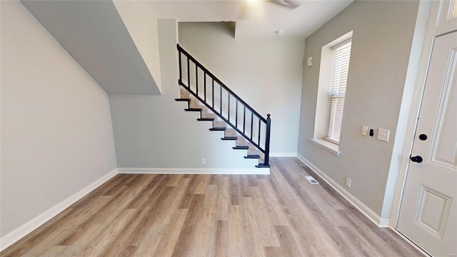 foyer entrance featuring light hardwood / wood-style floors