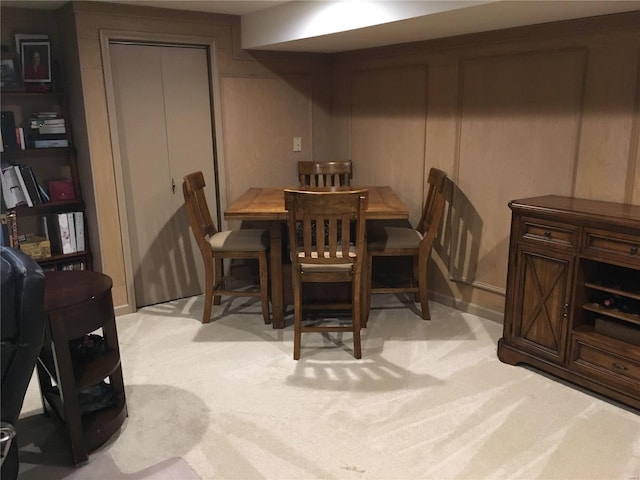 view of carpeted dining room