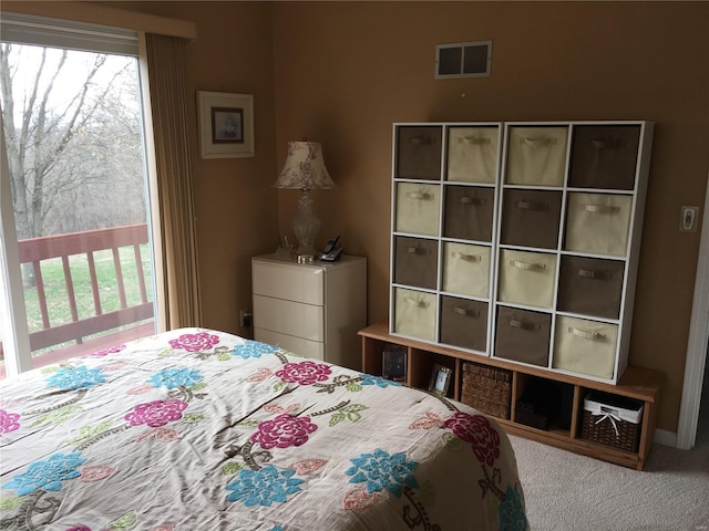 bedroom with carpet