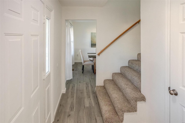 entrance foyer featuring light wood-type flooring