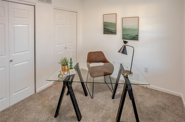 office with carpet floors