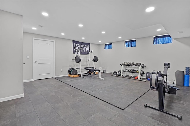 view of workout area