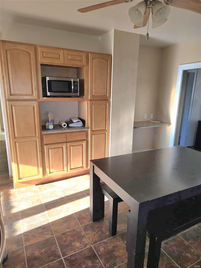 kitchen with light brown cabinetry