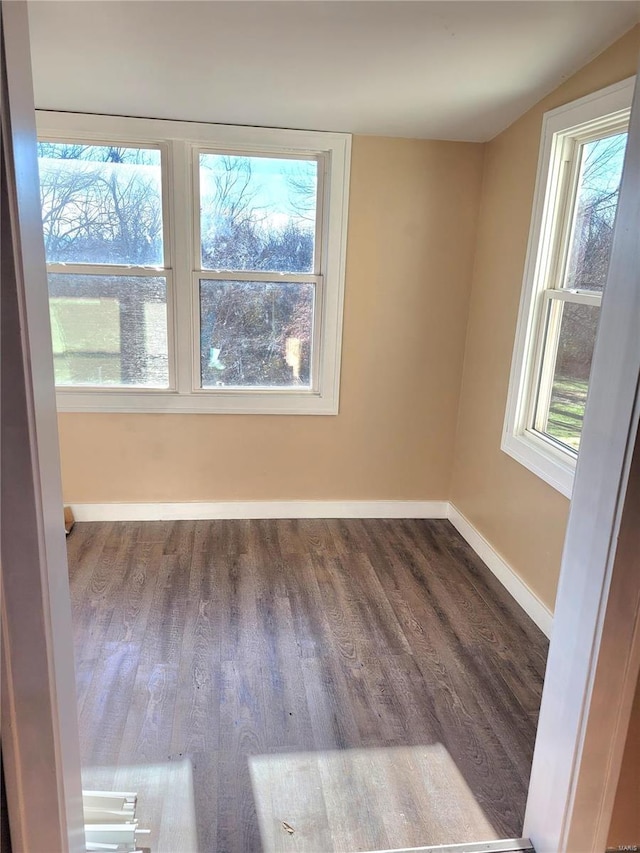 empty room featuring hardwood / wood-style flooring