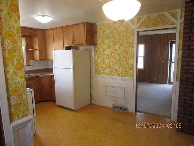 kitchen with white refrigerator