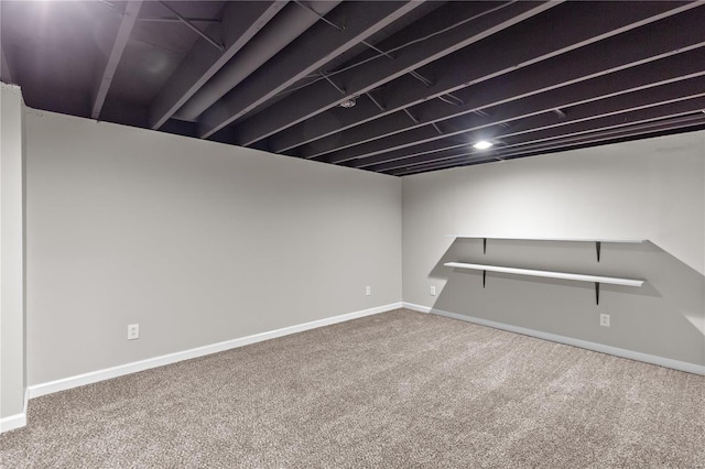 basement with carpet