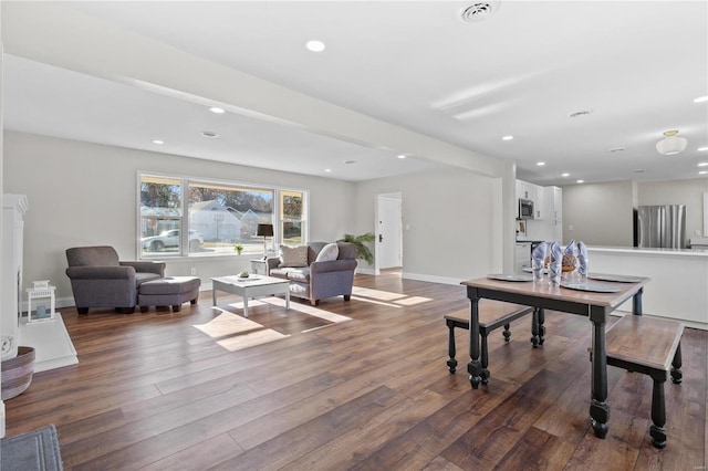 interior space featuring dark hardwood / wood-style flooring