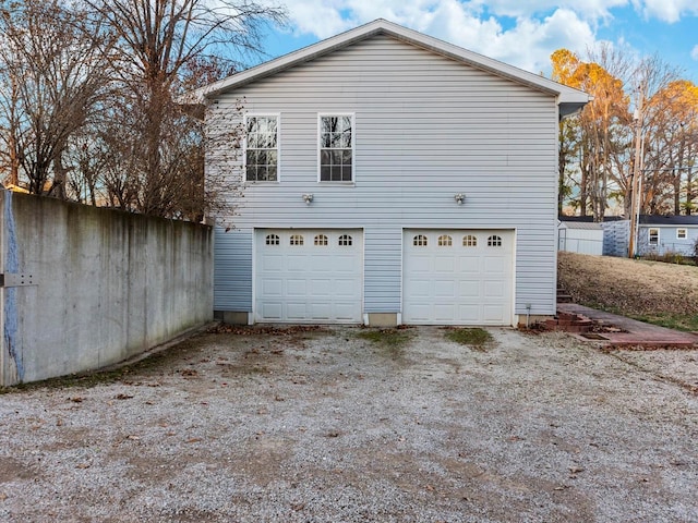 view of garage