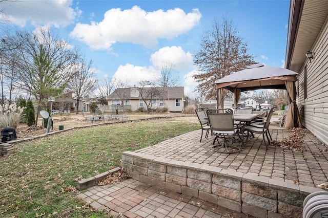 view of patio / terrace with a gazebo