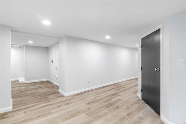 unfurnished room featuring light hardwood / wood-style flooring