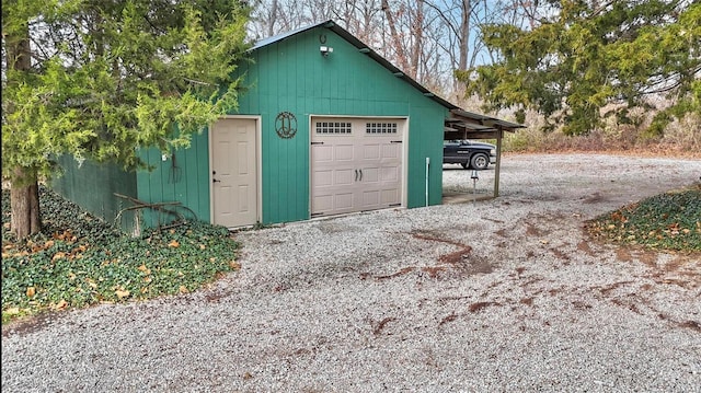 view of garage