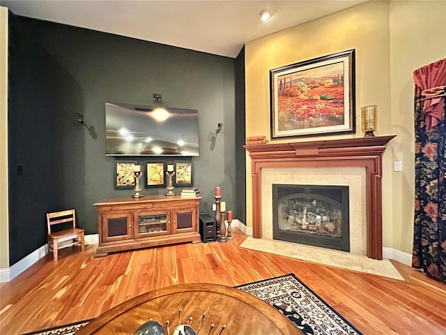 sitting room featuring wood-type flooring