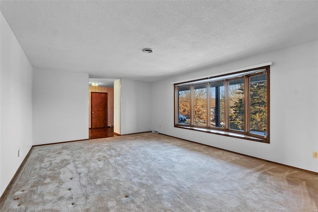 empty room featuring carpet flooring and a textured ceiling