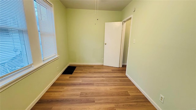 empty room featuring light wood-type flooring