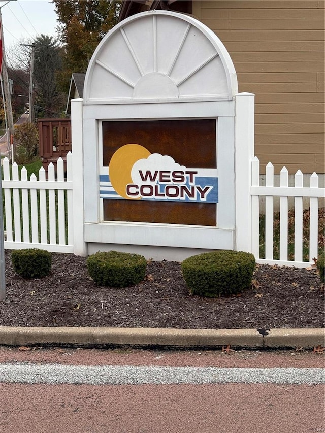 view of community sign