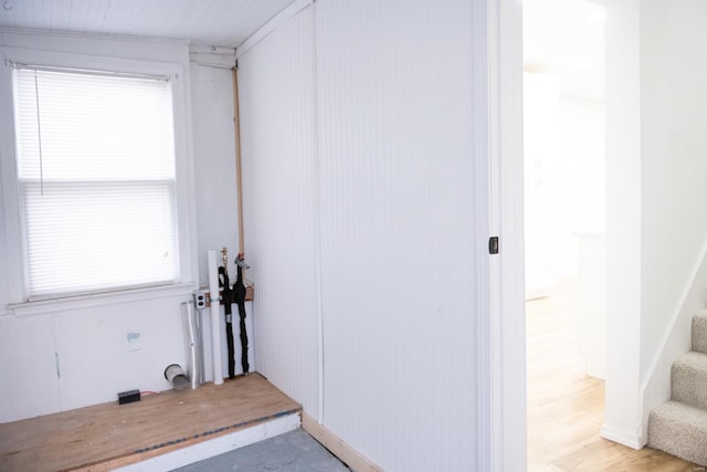 interior space with hardwood / wood-style floors